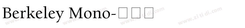 Berkeley Mono字体转换